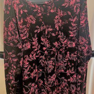Fashion Bug 26/28 Black and Red Sparkly Evening Top